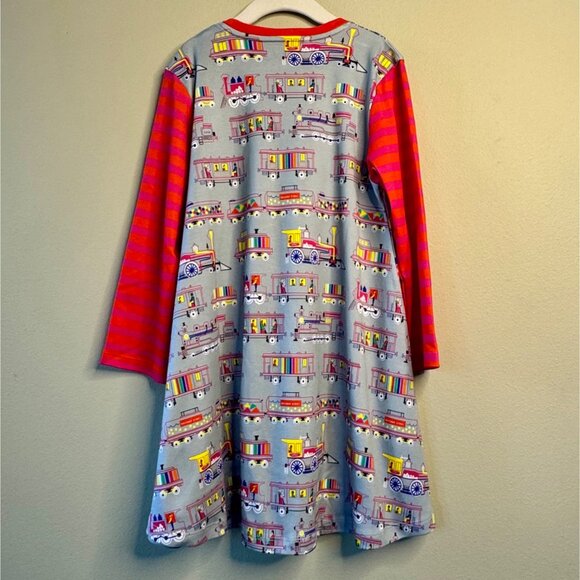 PICCOLINA Trains Tunic Dress Girls 10 NWT Camilla Locomotive Print Pockets NEW - Picture 2 of 10